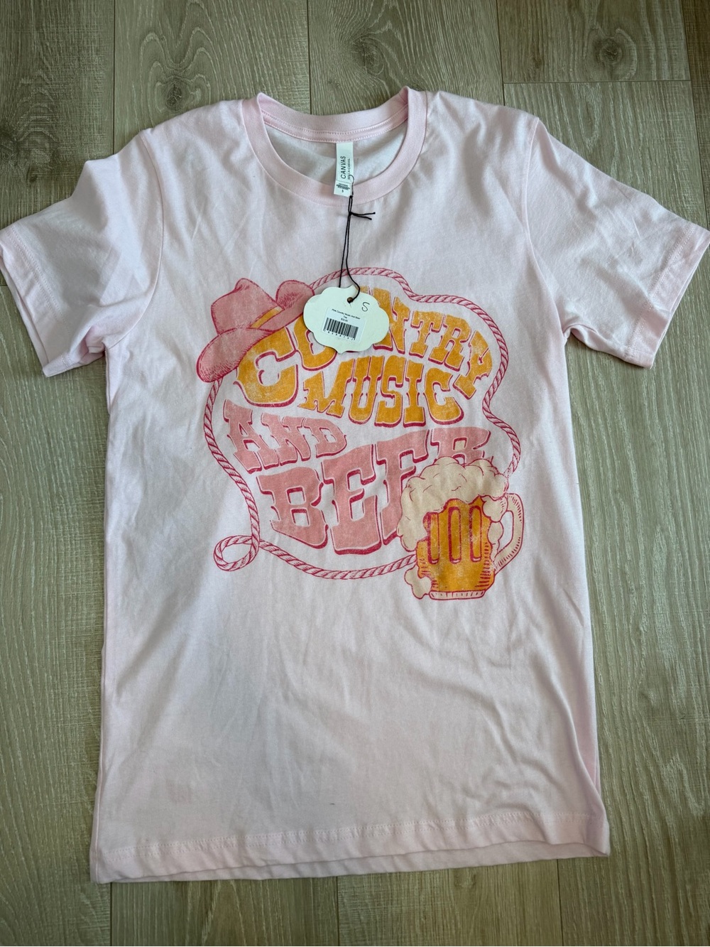 Women’s Pink 'Country Music and Beer' Graphic Tee